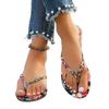 New Large-size Women's Shoes Flat-soled Cool Slippers Women's Woven Herringbone Toes Women's Outer Sandals