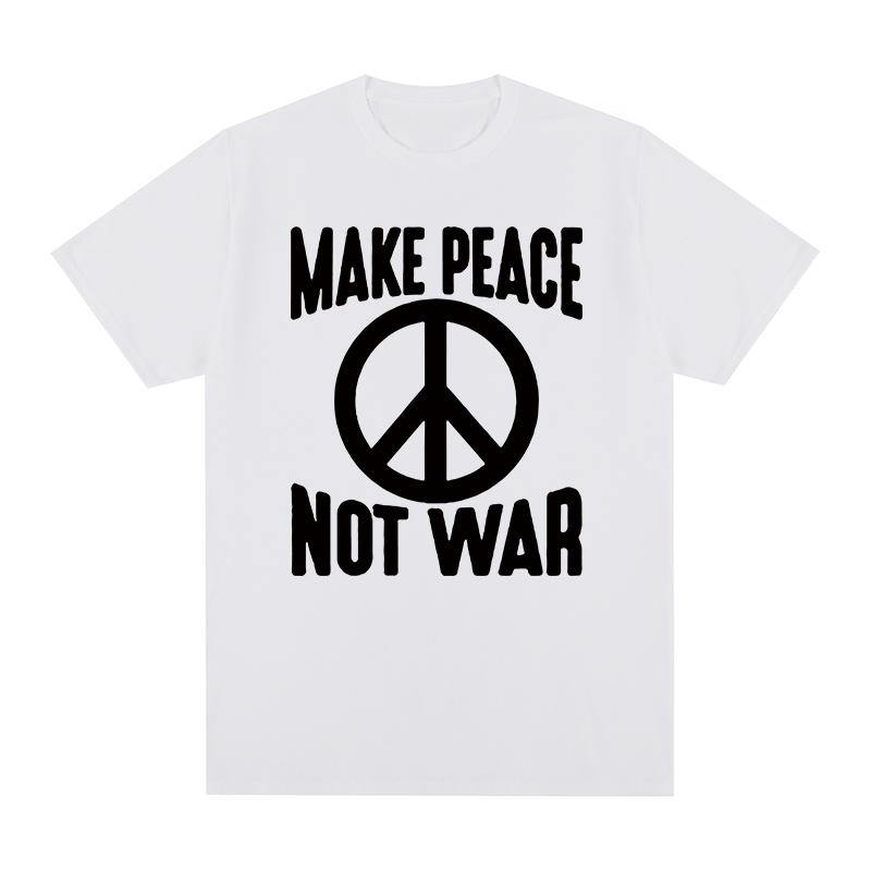Занимайтесь любовью, а не войной Винтажная футболка Остановите войны Нет войне Графическая Новинка Хлопок Унисекс Футболка Новая ТИШОТКА Футболка Женские топы S