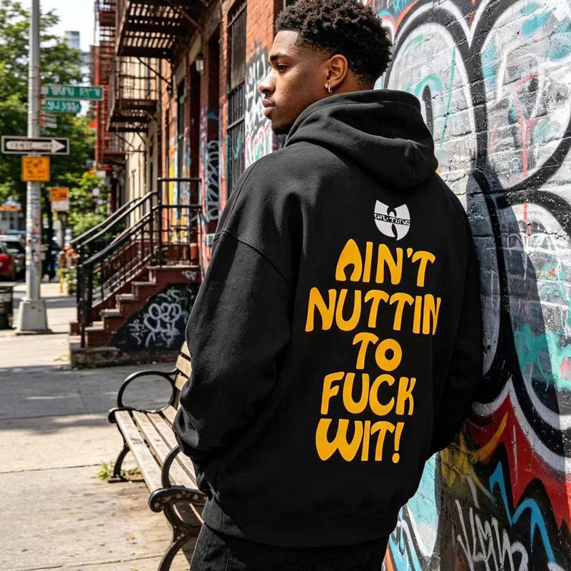 WUTANG School Retro Hip Hop Classic Print Hoodie