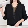 Women's Plus Size Knit Sweater Loose Round Neck Thin Pullover Knit Top
