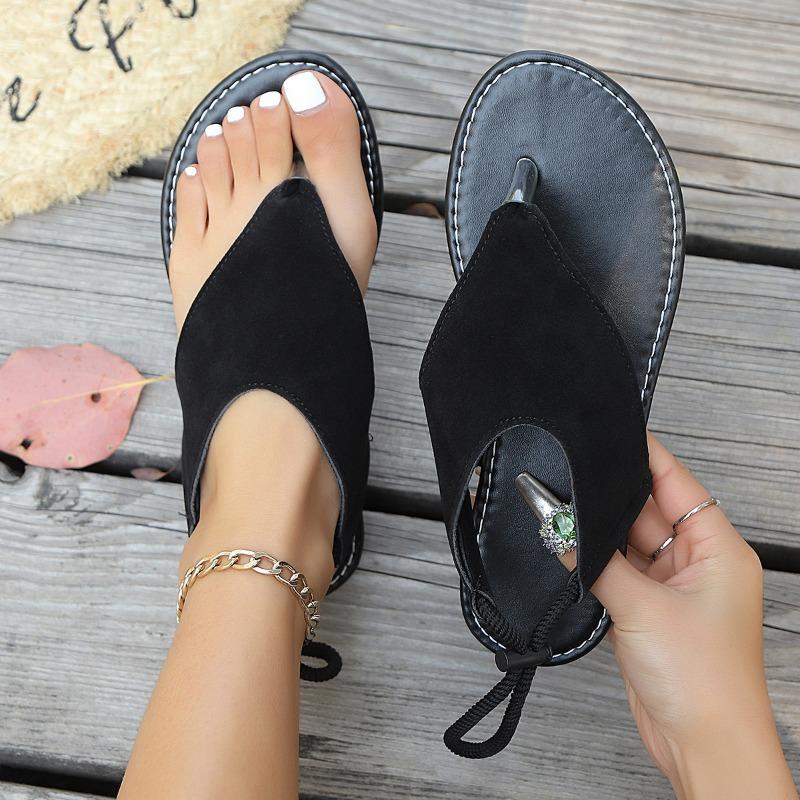 

Mezzie flat casual sandals women s summer new fashion large size beach sandals 43 чёрный