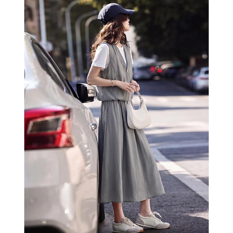 Lyocell Faux Two-Piece Casual Set