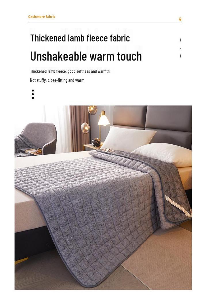 Lambswool Mattress Topper - Anti-Slip Protector for Student Beds