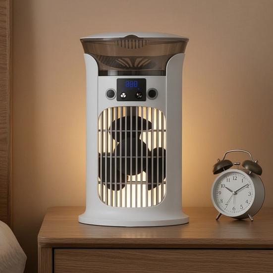 Desktop Misting Fan, Portable Cooling Fan with Spray, 3 Speed USB Rechargeable Mini Air Cooler for Home Office