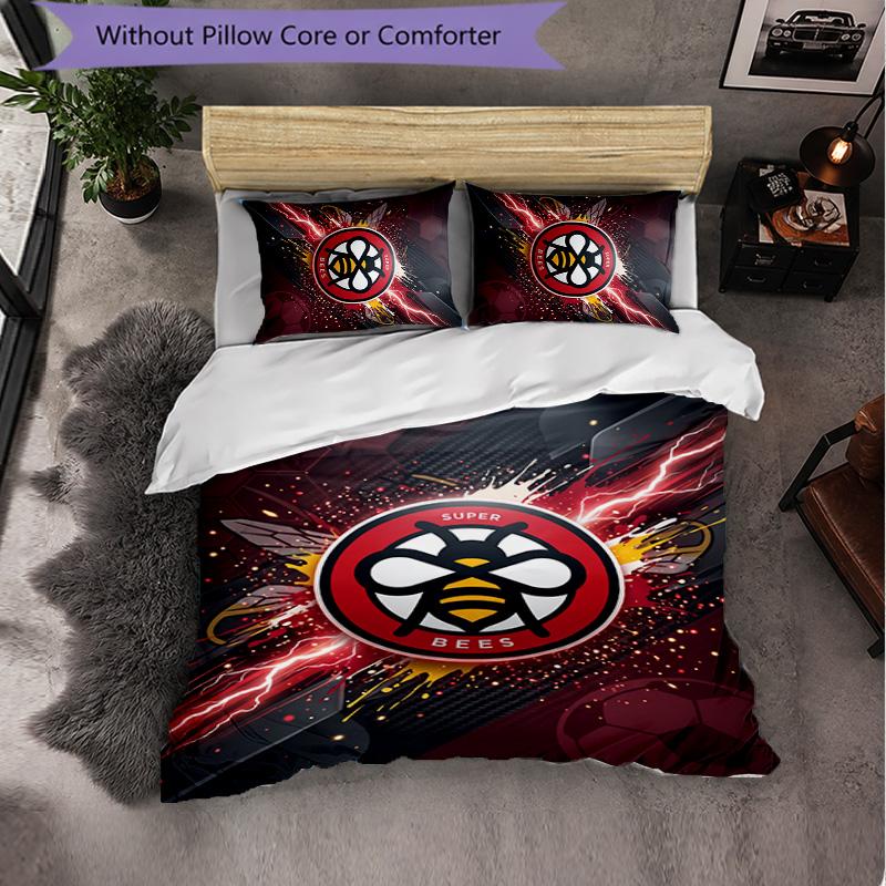 Set Biancheria da Letto Brentford Football 3 Pezzi Morbido Set Copripiumino con Federe Set Decorazione Camera da Letto per la Casa