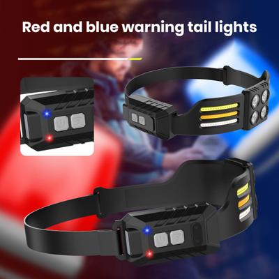 Outdoor LED Headlamp Rechargeable with Sensor Control Adjustable Headband High-brightness Manual Mode Headlamp