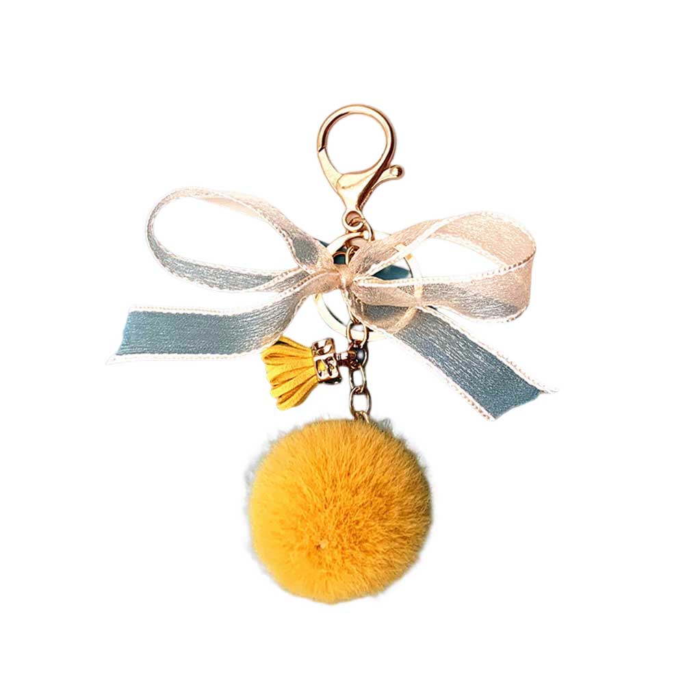 Satın alın Cute Hairball Keychain Modern Handmade Lace Fashion Key Ring Holder Bag Plush Pendant
