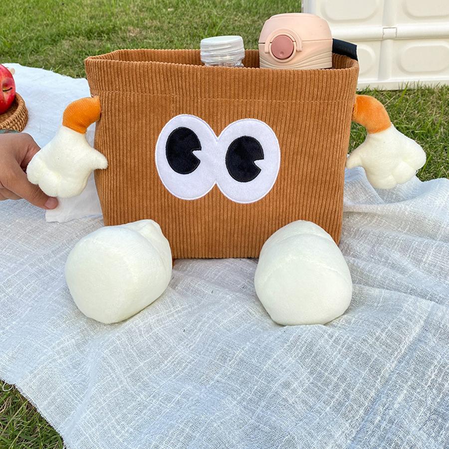 Car Trash Can Tissue Box Cartoon 2-in-1 Car Umbrella Storage Bin Auto Seat Back Hanging Storage Bag Backseat Cup Holder Holder