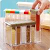 Creative Transparent Bidirectional Open Lid Seasoning Box Kitchen Supplies Salt Jar Seasoning Sealed Jar Multi Purpose Storage
