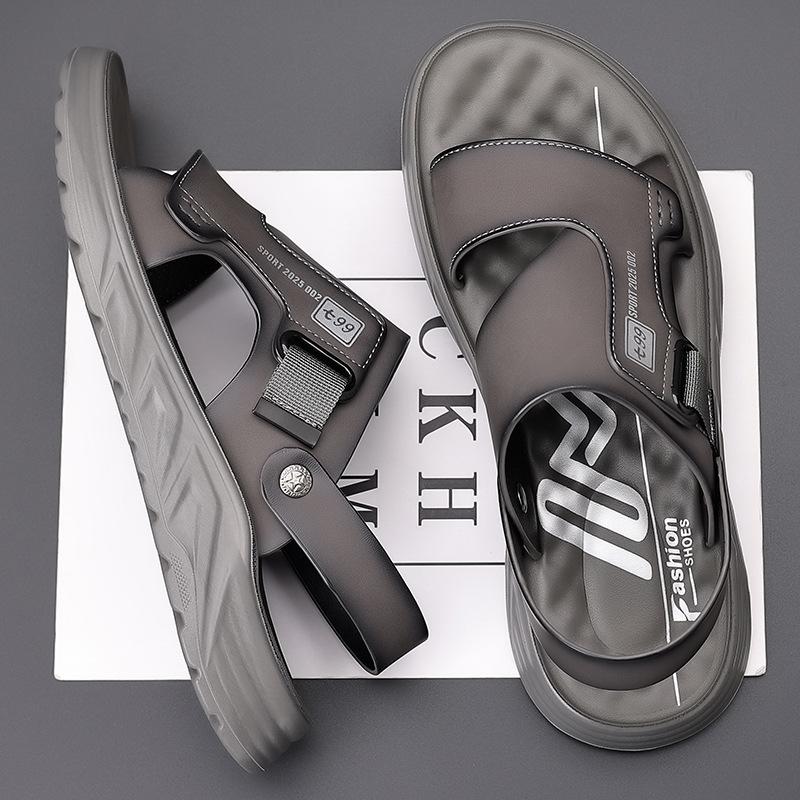 

Мужские сандалии на платформе 2025 новая летняя пляжная обувь на мягкой подошве повседневные двухцелевые крутые шлепанцы Baita 2025 38 серый