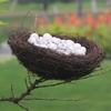 Artificial Bird Nest Straw Round Vine Bird's Nest Easter Handmade Crafts Vine Simulation Bird's Nest Egg Garden Window Bird Hous