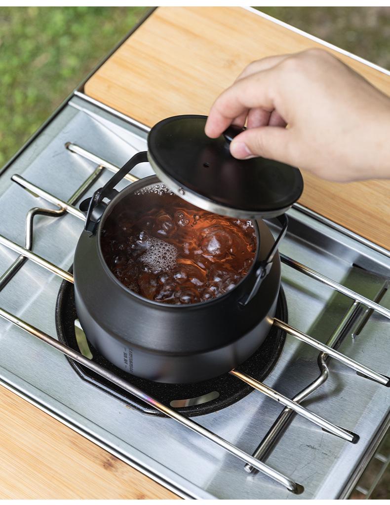 Koman BKSW-1 Portable Stainless Steel Camping Kettle and Tea Infuser for Outdoor Cooking and Boiling Water