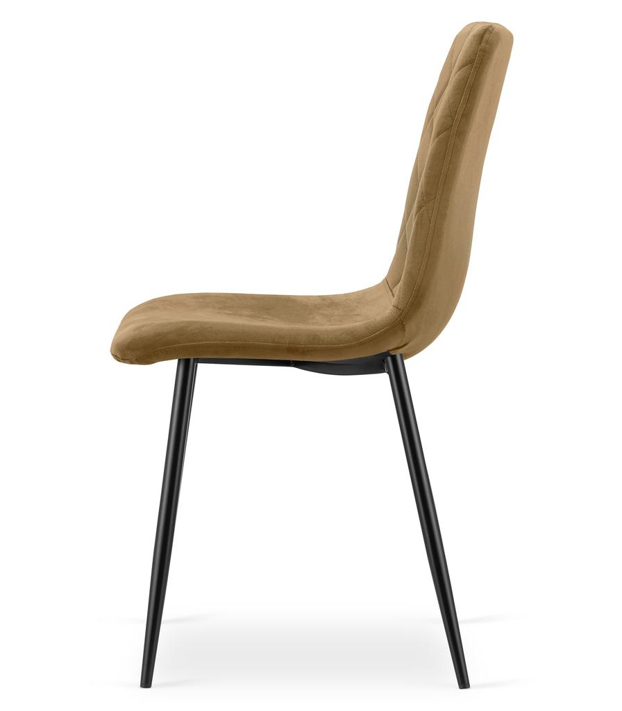 TURIN chair - brown velvet / black legs x 1