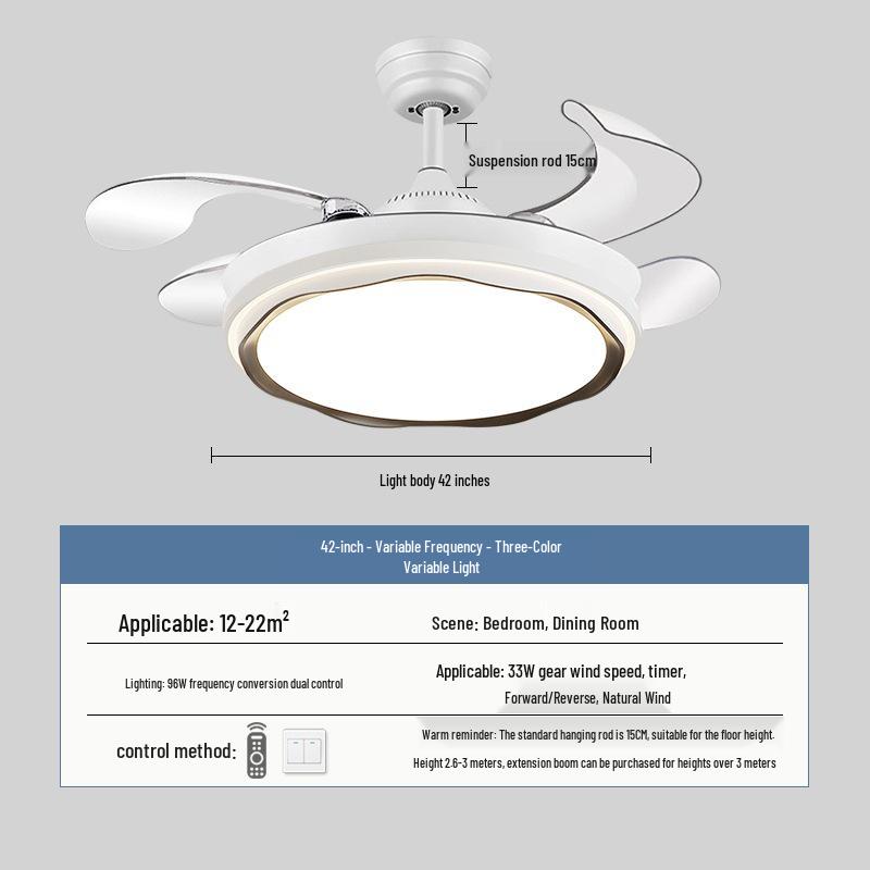 2026 New Model Flush Mount Ceiling Fan with Integrated Light for Living, Dining & Bedroom