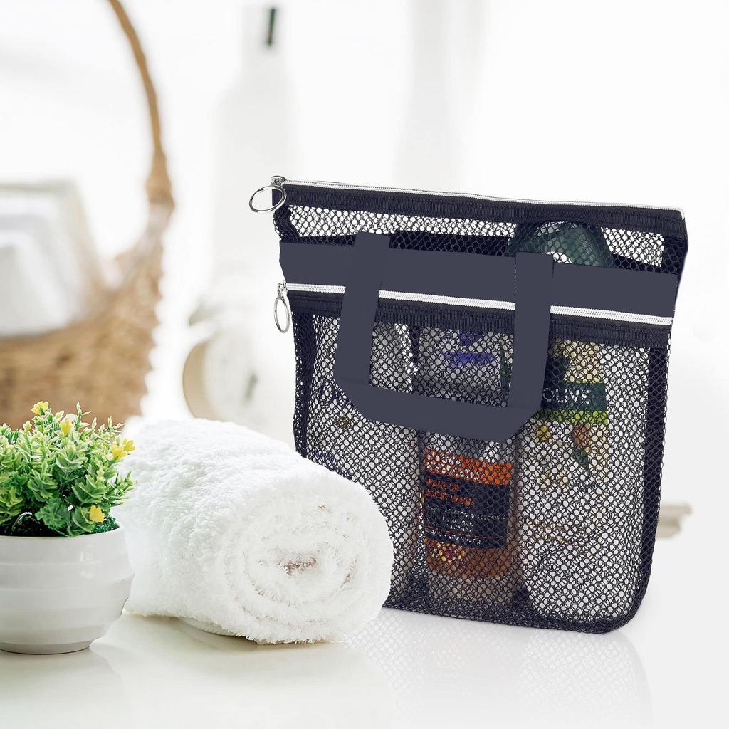 Transparent Portable Mesh Shower & Makeup Organizer Bag