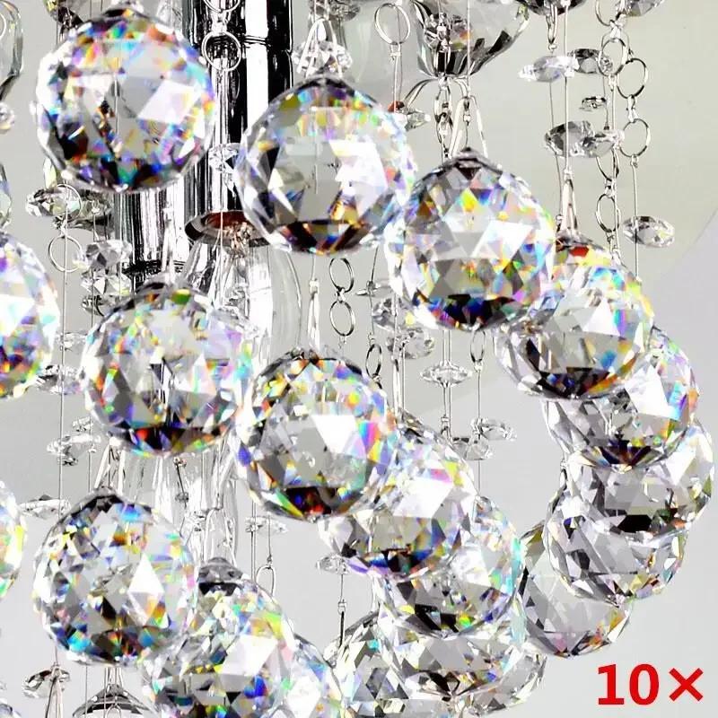 

10Pcs Clear 20mm Crystal Chandelier Hanging Pendant Ball Glass Prism Drop Dark Green