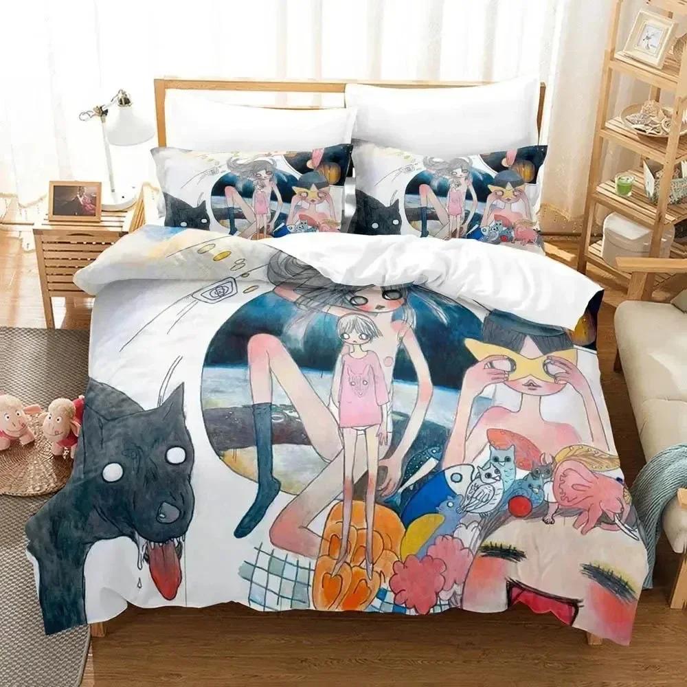 Anime Aya Takano Bedding Set 3D Duvet Cover Bed Set Quilt Cover Pillowcase Comforter King Queen Size Boys Adult Bedding Set