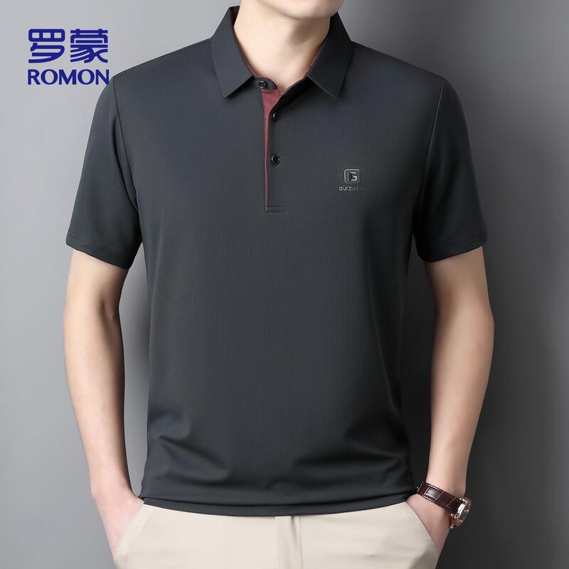 ROMON Men s Ice Silk Short Sleeve Polo Shirt M