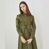 WUNDER GEIST Cavalier Flare Shirt Long Dress (Khaki)