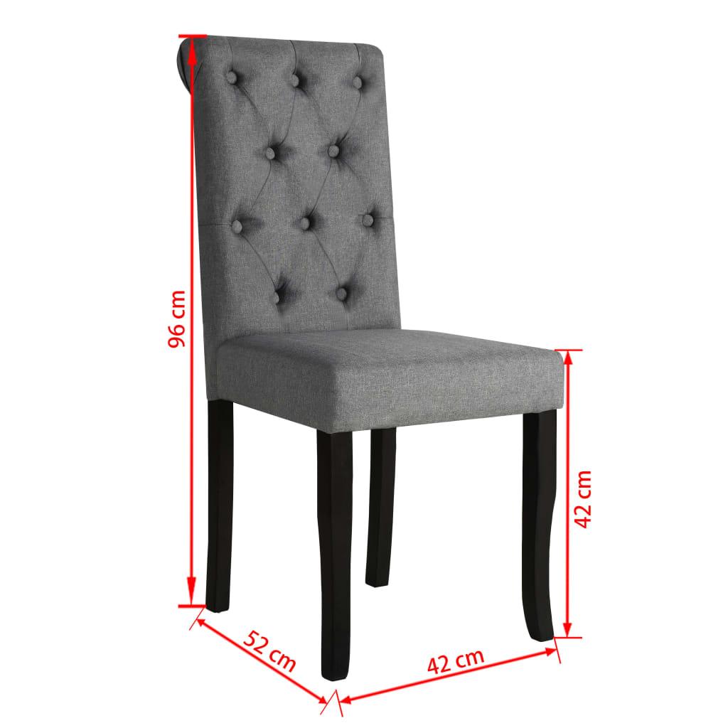 Dining Room Chairs 4 Pcs Dark Grey Fabric