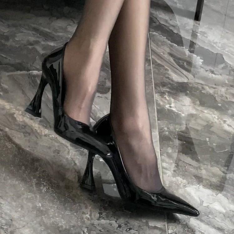 

Женские элегантные туфли-лодочки винно-красного цвета с коротким носком, на толстом высоком каблуке, женские сексуальные туфли с острым носком, универсальные туфли для вечеринок и банкетов 40