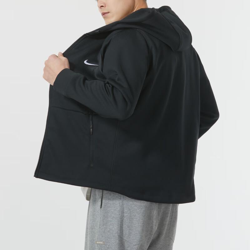 Nike Veste Chaude en Polaire Couleur Unie Logo Running et Entraînement Homme Vestes Noir FN3057-010