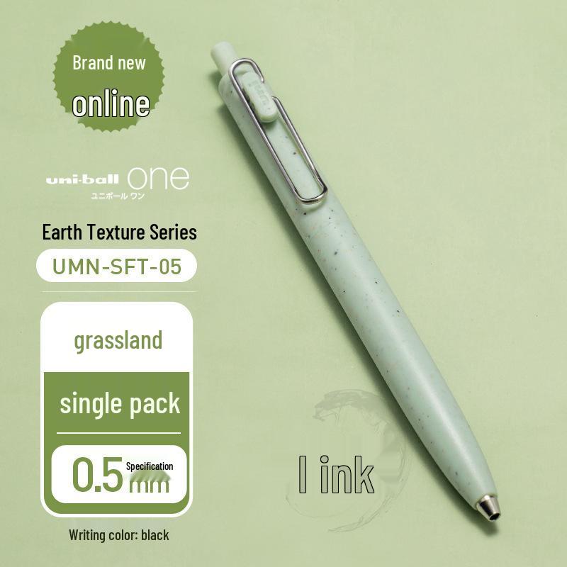 UNI Mitsubishi uniballOne Click-Action Ballpoint Pen, Earth Texture Edition, Black Ink, 0.5mm