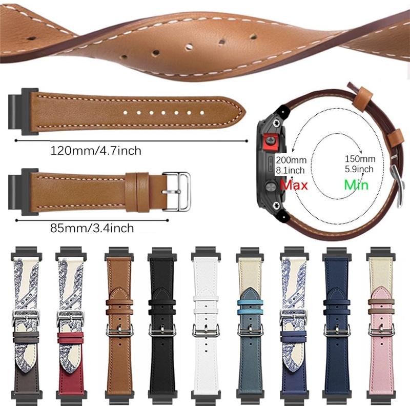 Leren band voor Garmin Forerunner 235 735 XT 230 220 630 620 stikkleur horlogeband voor Approach S20 S6 polsband armband metalen connectoren