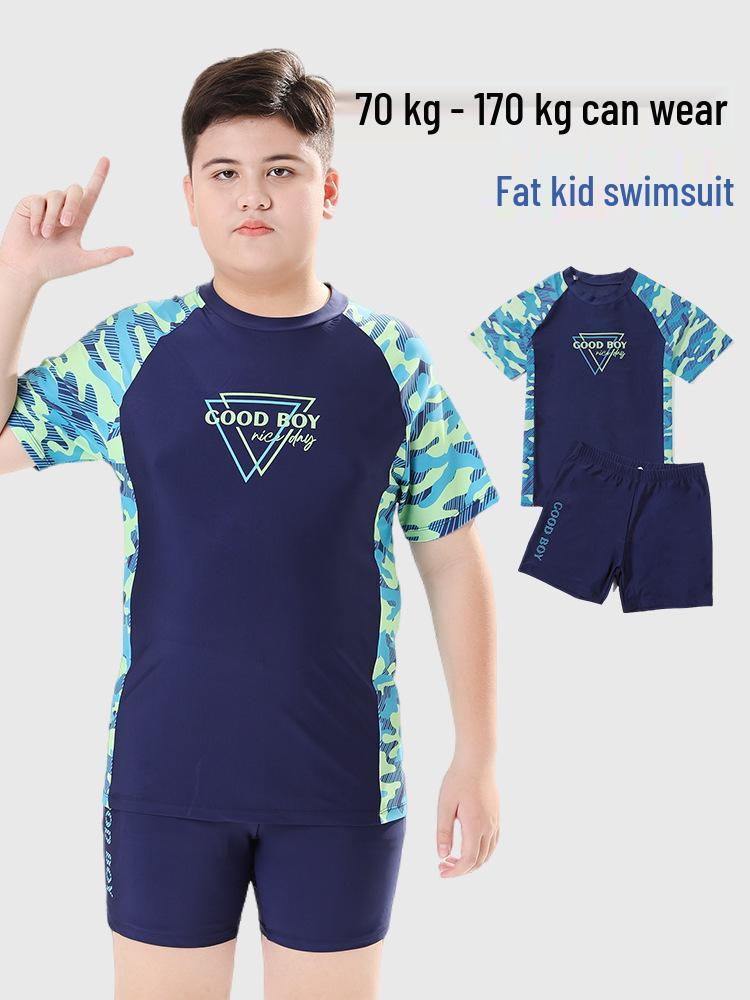 2025 Plus Size Teen Kids Extra Wide Swimwear - Quick Dry & Sun Protection