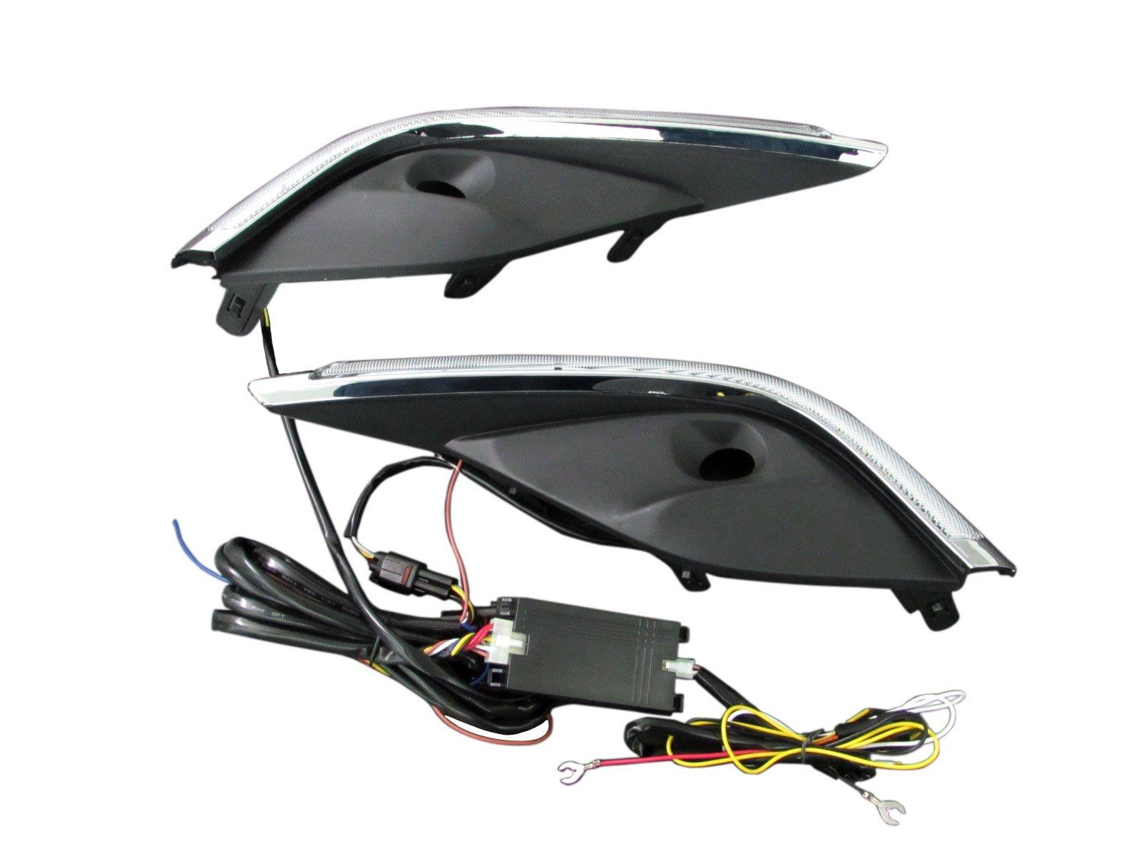 

BRIGHTZ Chrome Fog Light Covers with LED Daytime Running Lights for Atenza Wagon GJ with and GJEFW Atenza Part Numbers 25159 and Mid-Term (Replacement