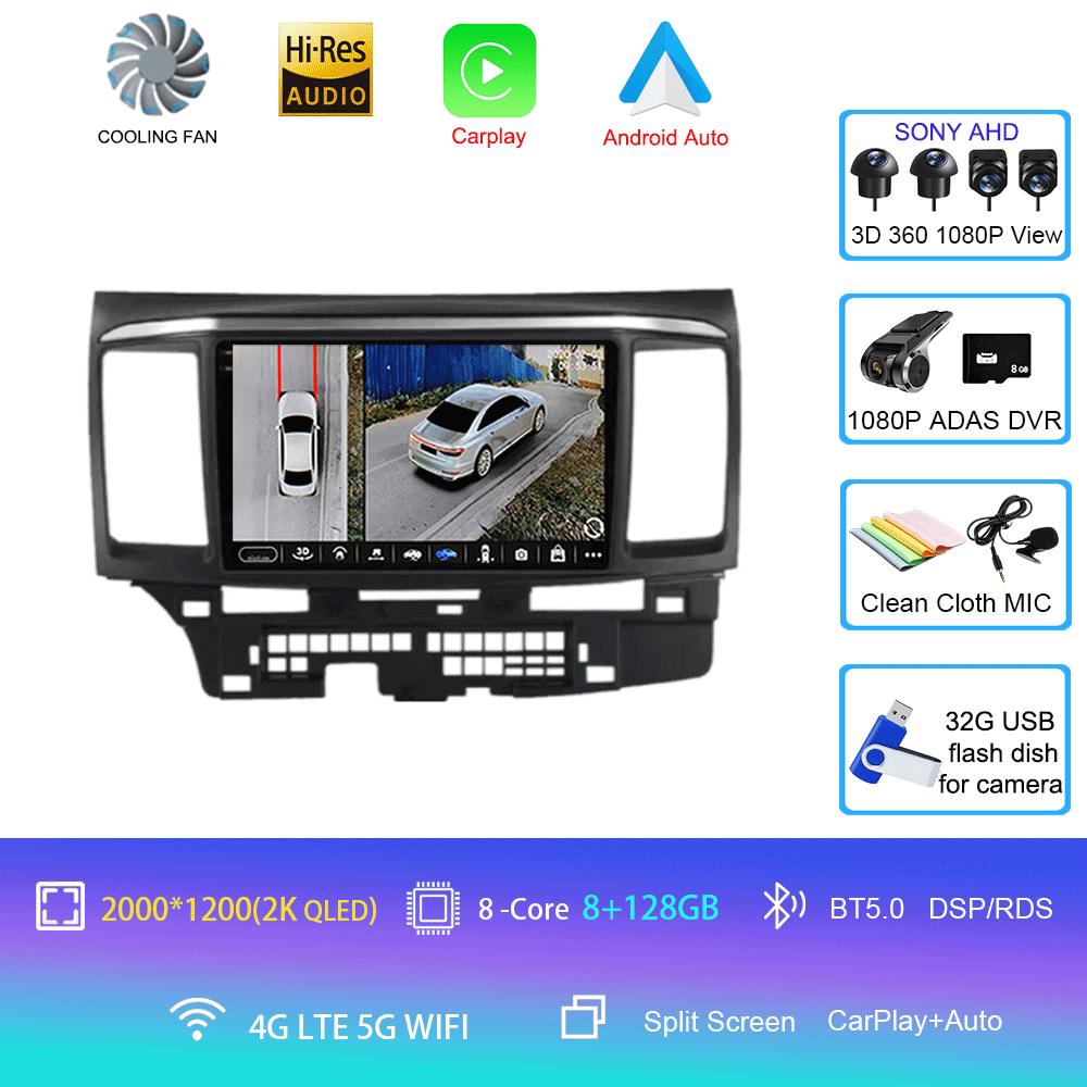 Android 14 For MITSUBISHI LANCER 9 10 X 2008 2009 2010 2011 - 2016 9Inch Stereo Audio Car Radio GPS Player Carplay Auto Screen