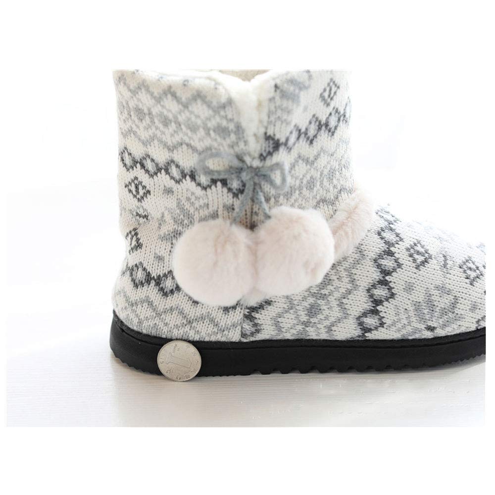 Munyamunya Nordic Room Fluffy Slippers for Cold Ankle Boots with Fleece Pattern Size M Shoes, Cute, Warm, Winter, Weather, (Snow White, (Approx.