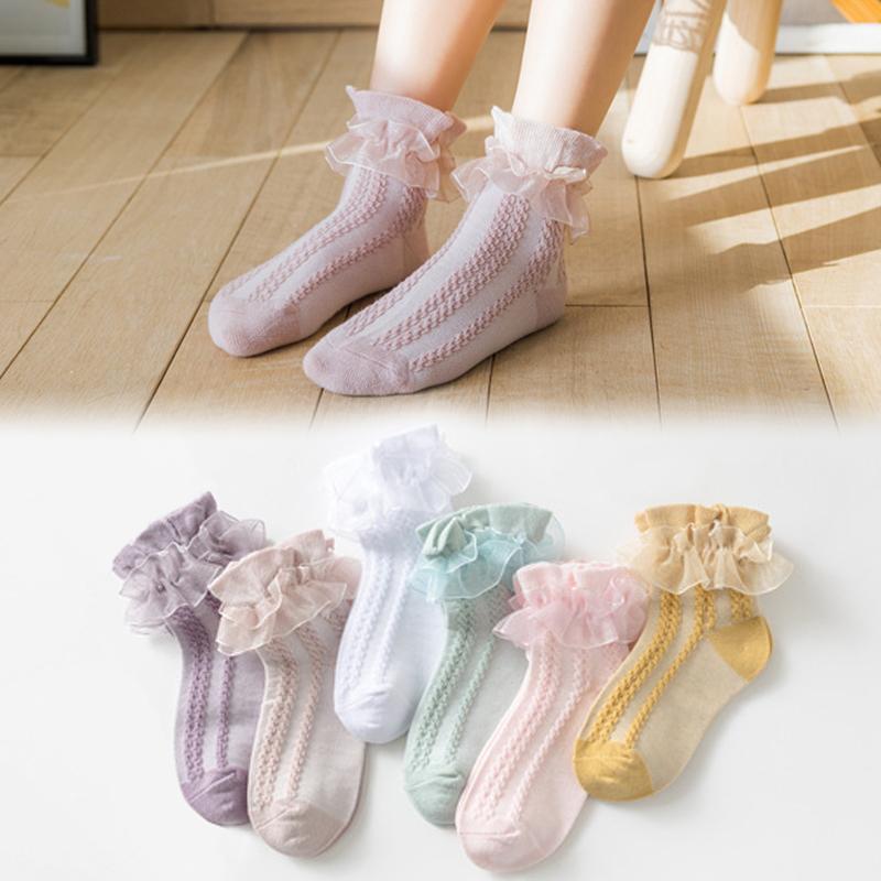 Baby Princess Socks Cotton Ruffles Lace Boat Socks NonSlip Floor Socks