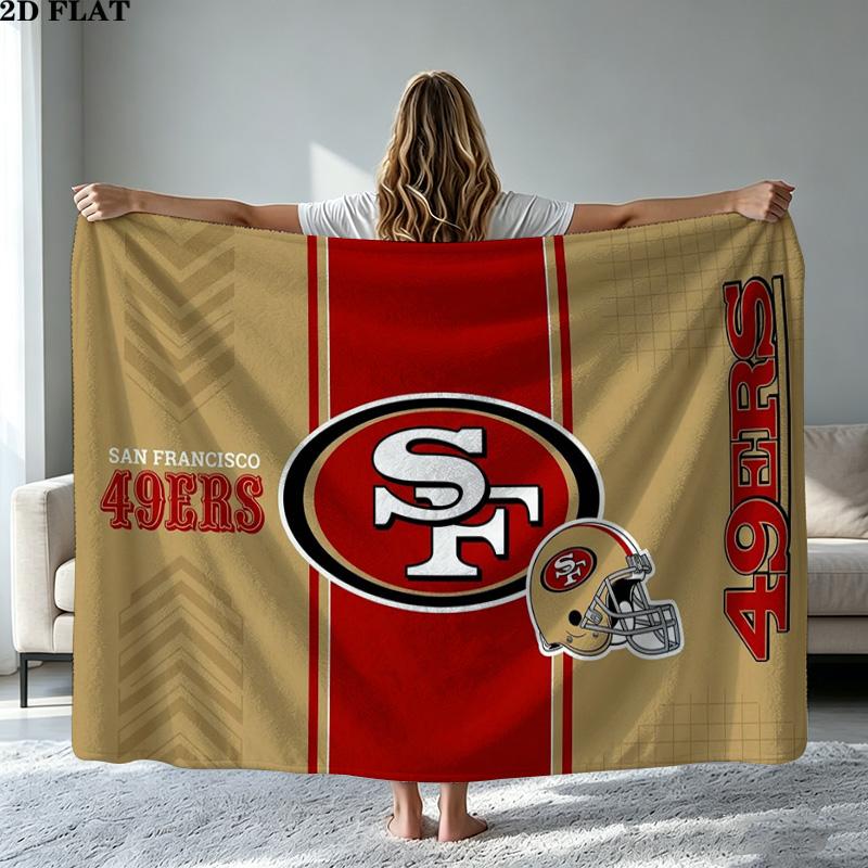 San Francisco 49ers Flanelldecke Hochwertig Warm Bequem Decke für Alle Jahreszeiten Perfekt für Geschenke Heimdekoration