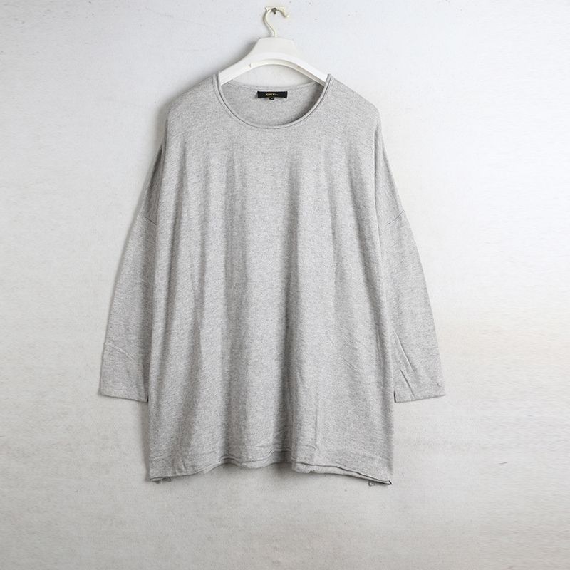 

Sunshine House Spring New Arrival Export European and American plus Fat plus Size Loose Version Knitwear Women s Clothing Mid-Length Sweater Light gray Bust size 154