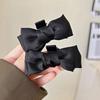 2 Stück Schwarze Schleife Kleine Haarspange Damen Mädchen Haarklammer Seitenclip Stirnfransen Haarstyling-Clip Süßer Kopfschmuck