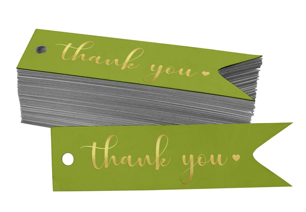 Inkdotpot Pack Of 100 Real Gold Foil Paper Tags Thank You Bridal Shower Favor Hang