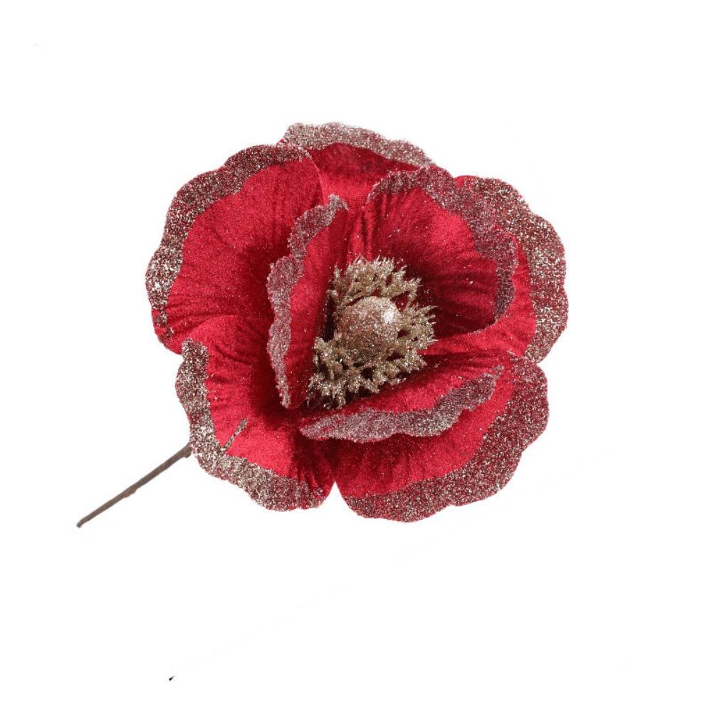 18cm Christmas Flowers Large Xmas Tree Decorations New Poinsettia Glitter Flower