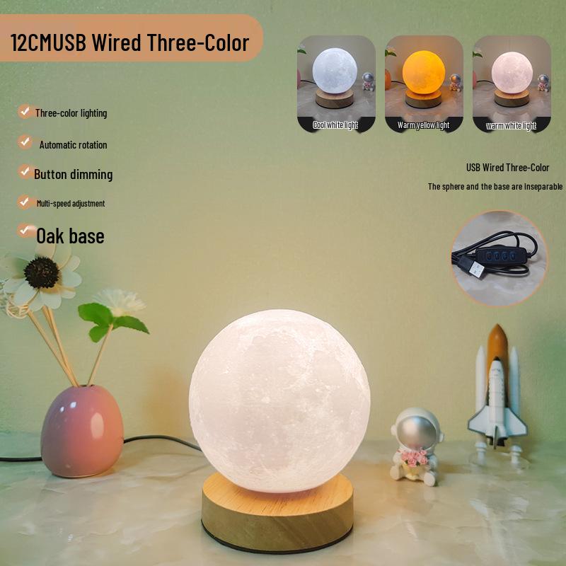 

Rotating Moon Night Light: Creative Charging Table Lamp for Bedroom Atmosphere