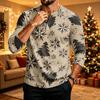 Men's Long Sleeve Christmas Print Shirt for Holiday Party Casual Daily Wear