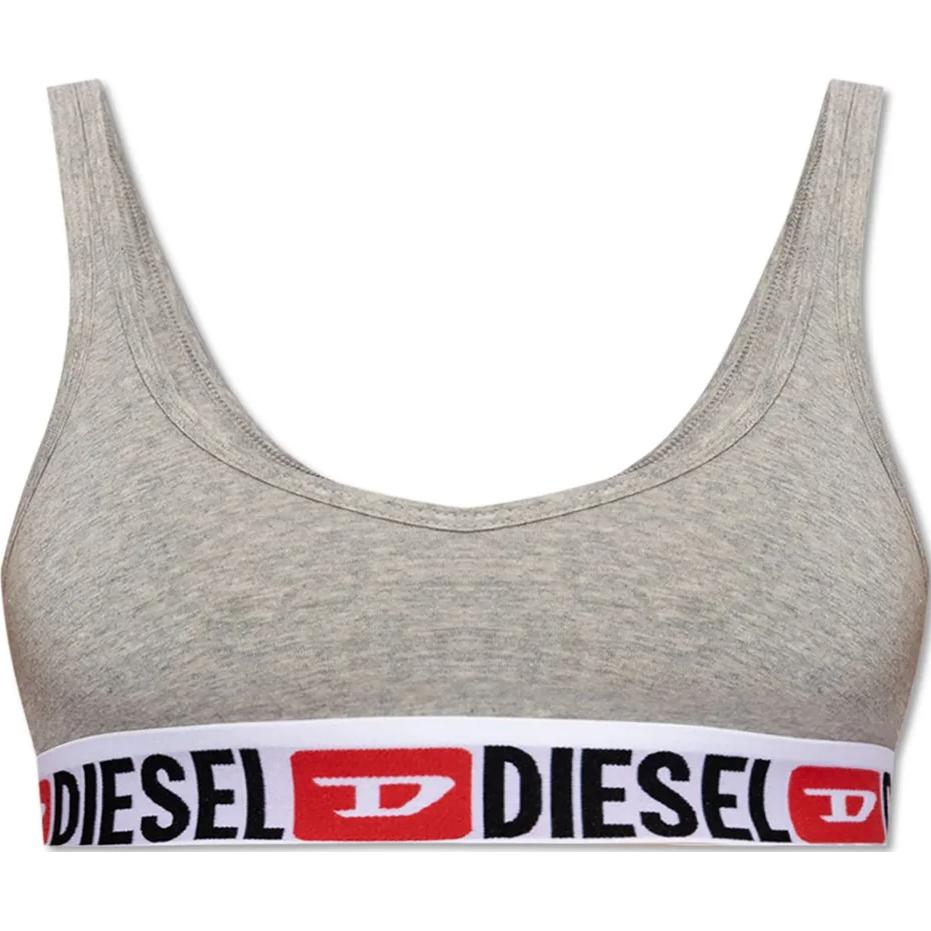 Diesel Logo Letter Fixed Double Shoulder Strap Sports Bra Women underwear Gray A131220NJAP-9CB