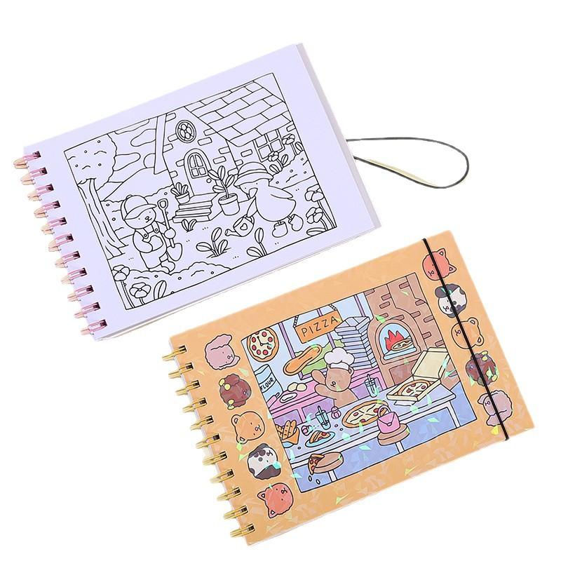 1/4Pcs Creative Interesting Decompression Coloring Book Kids Animal Theme Graffiti Painting Book Bobbie Goods Coloring Book