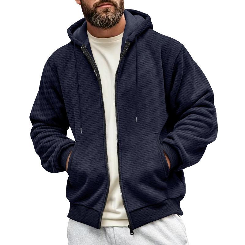 Men S Winter Fleece Zip Up Hooded Casual Sweatshirt Jacket