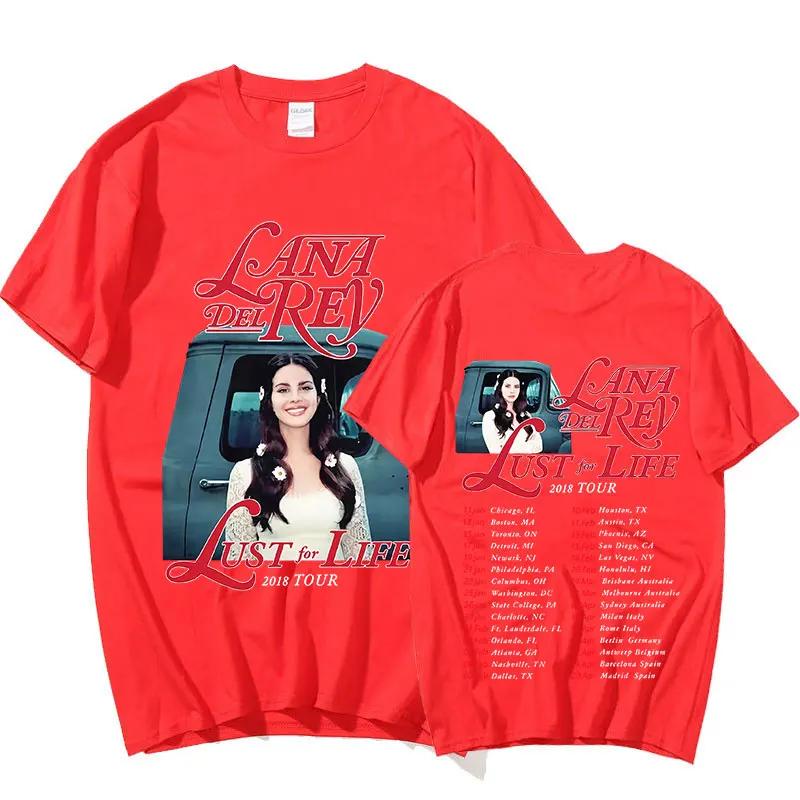 Custom Shirt Singer Lana Del Rey Vintage T Shirt Lust For Life Tour Music Album Unisex Unisex Hip Hop T Shirts Harajuku Streetwear T