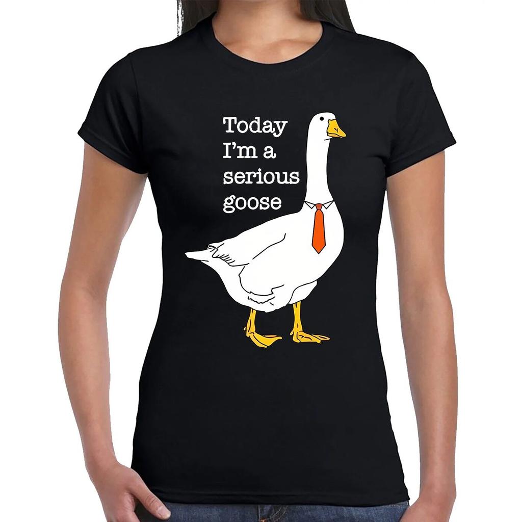 Today I'm A Serious Goose Silly Goose CuteFunny T Shirt Girl Women Gift Tee Top