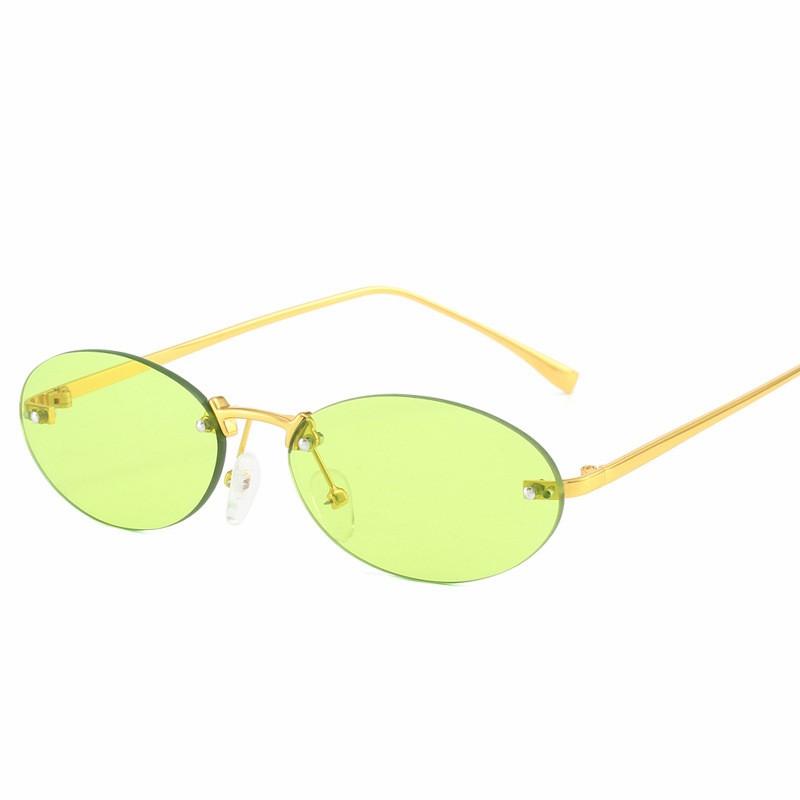 

2024 New Oval Sunglasses Male Rimless Sun Glasses Female Men Brand Designer Eyeglasses Women Metal Eyewears Oculos De Sol UV400 Other