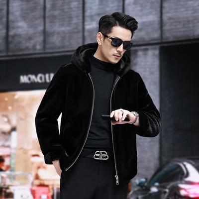 Winter New Whole Mink Coat Men's Fur Jacket Lapel Warm Thickened Imitation Mink Coat Men's Clothing