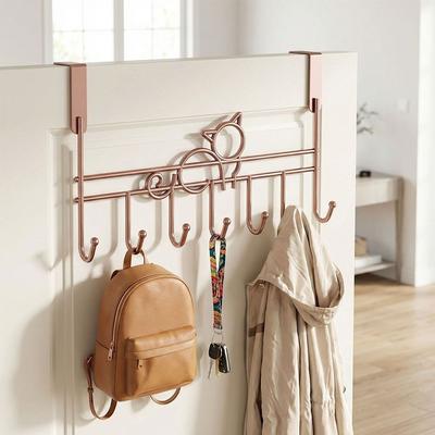 7 Hooks Over Door Hooks Space Saving Door Hanger Rack Storage Rack Hanging Storage Rack  Home Use
