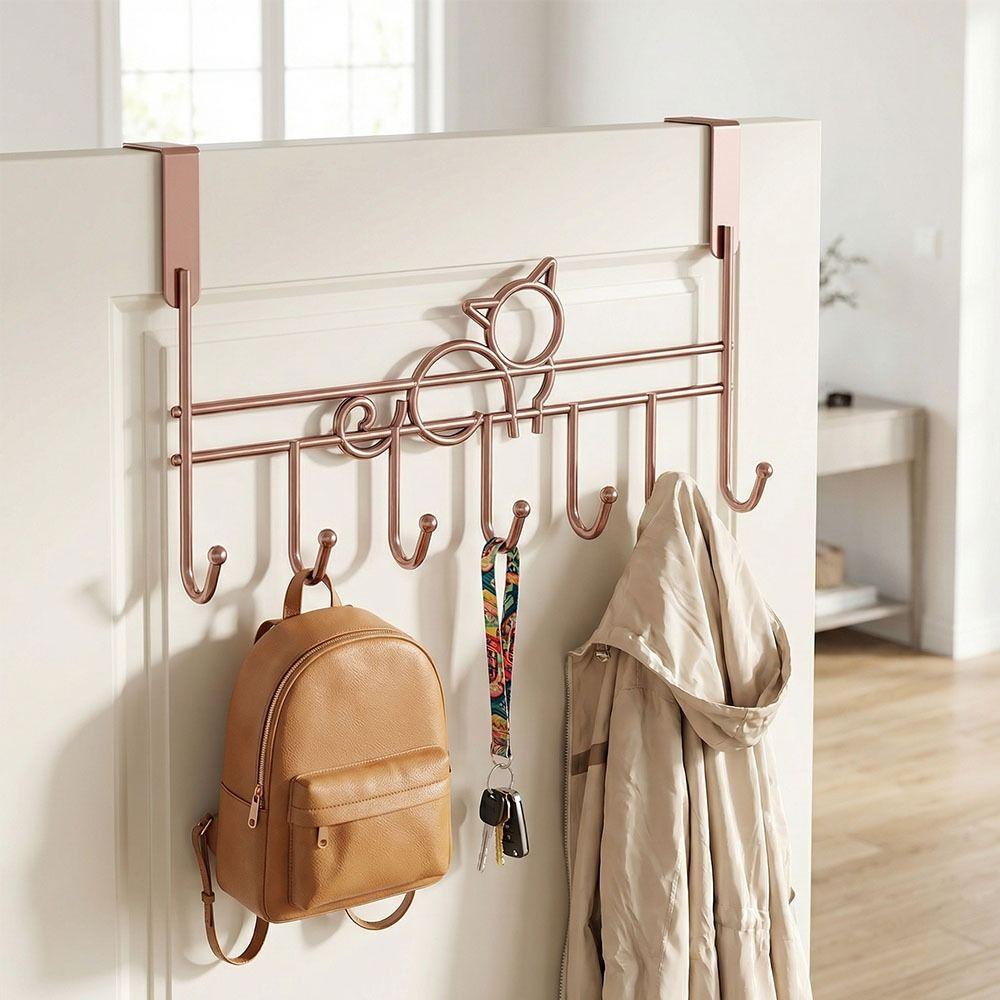 7 Hooks Over Door Hooks Space Saving Door Hanger Rack Door Storage Hook  Kitchen Organizer