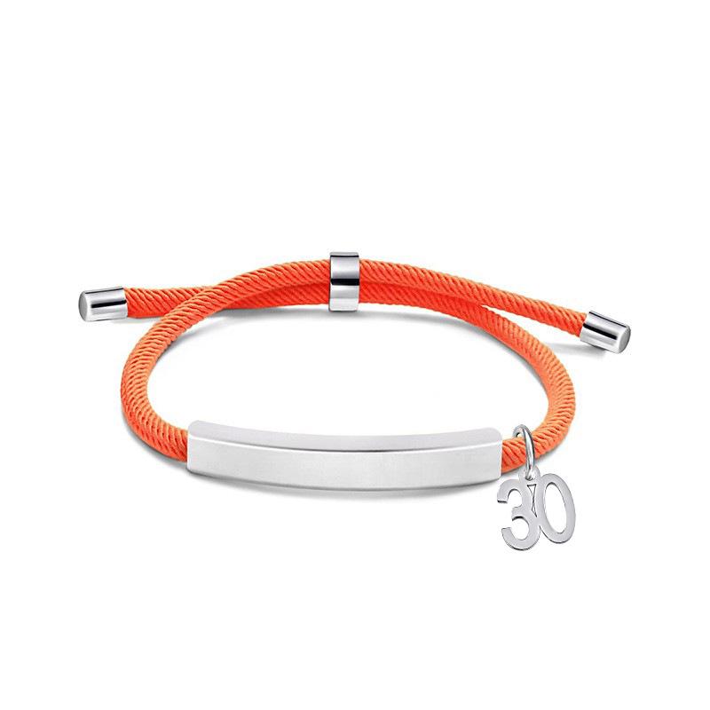Multi-color Engravable Stainless Steel Bracelet with Number 16 Charm